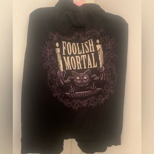 Disney The Haunted Mansion Foolish Mortal Black Zip Hoodie
